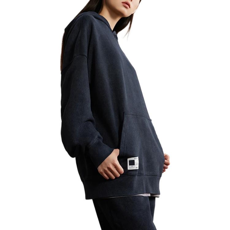 Li-Ning Loose-Fit Solid Color Hoodie Unisex Tops Black AWDS067-8
