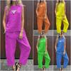 2024 Spring/Summer Cotton Linen Casual Two-Piece Set: Sleeveless Top & Loose Long Pants for Women