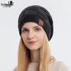 9875 Autumn/Winter Fleece-Lined Multi-Color Wool Knit Pullover Hat - Cozy Fashion for Women