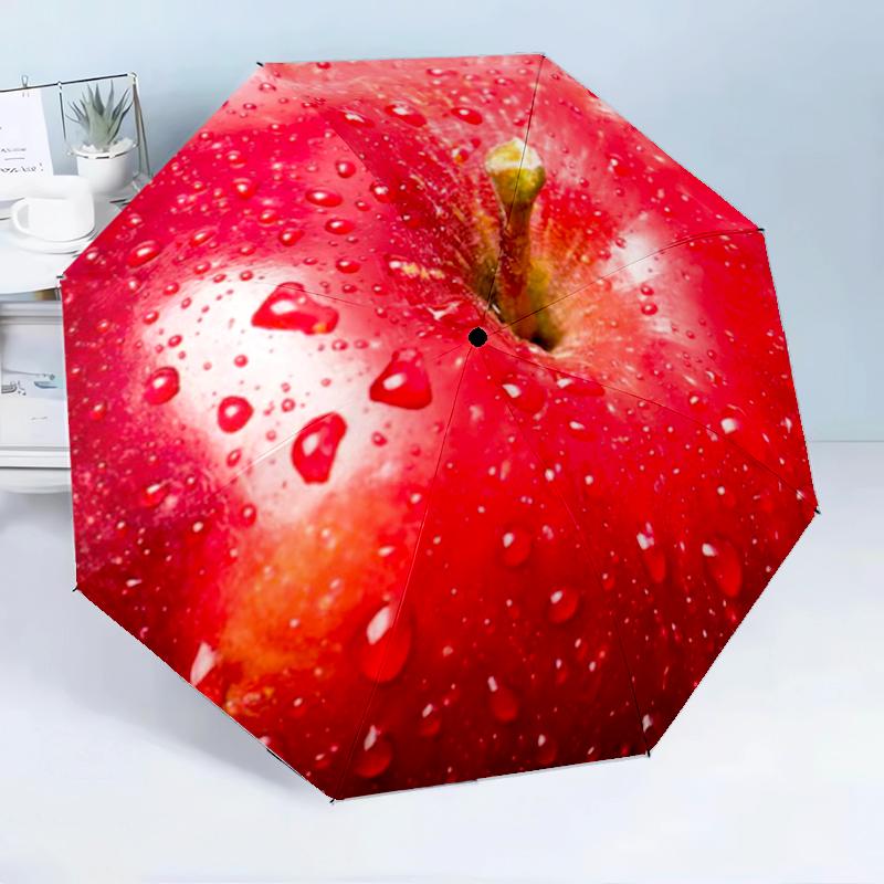 Wet Apple Close-up 8-Frame for Travel, camping, Casual Lightweight Portable Umbrella, Essential for every family Holidays Birthday Gift