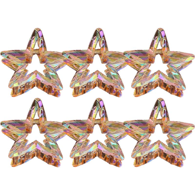 Laser Cutout Star Hair Clips Girl Ponytail Claw Shark Clip Back of Head Hair Accessories