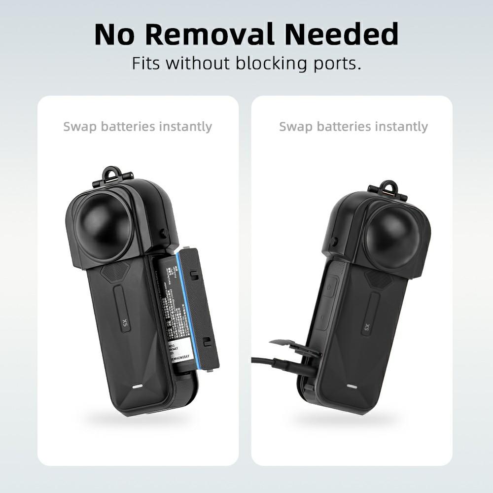 FLYMILE For Insta360 X5 Action Camera Anti Scratch Plastic Lens Cap Flip Lens Protective Cover