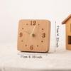 Non Ticking Silent Clock Square Shape Sturdy Wooden Table Clock on Stand Wood