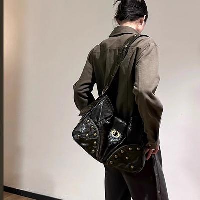 Fashion Women's Shoulder Bags Style Moto PU Leather Crossbody Bags Vintage Spicy Girls Large-capacity Handbags New