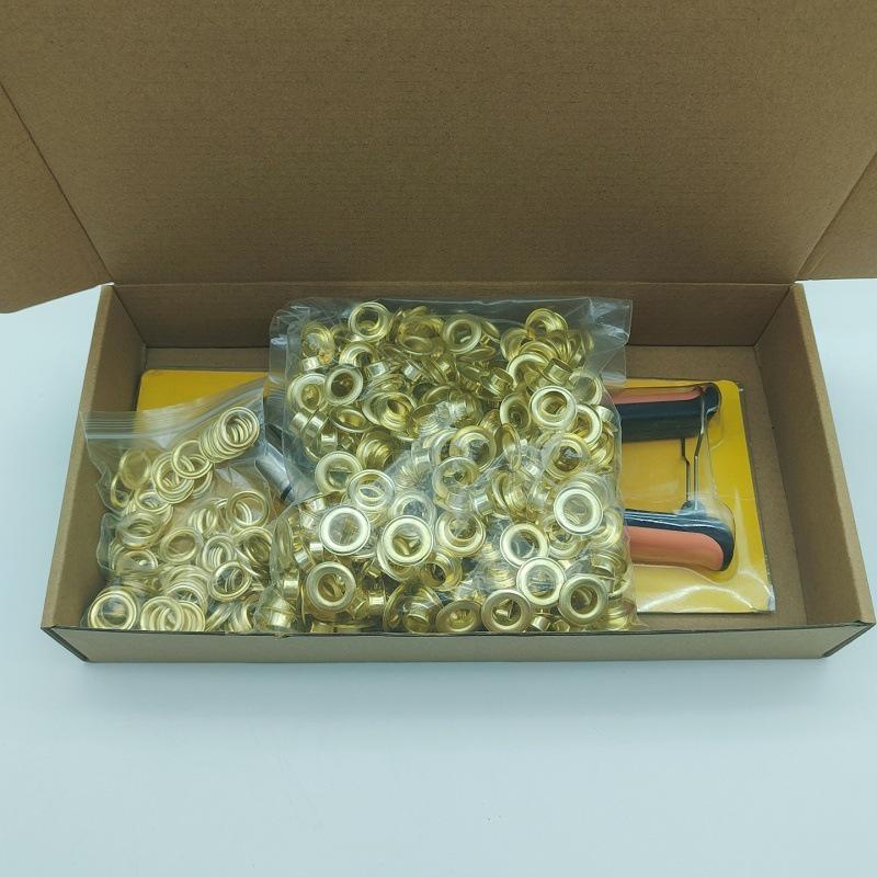 Kit 300 Pezzi Occhielli Metallici 10mm con Strumento di Installazione e Pinza a Mano