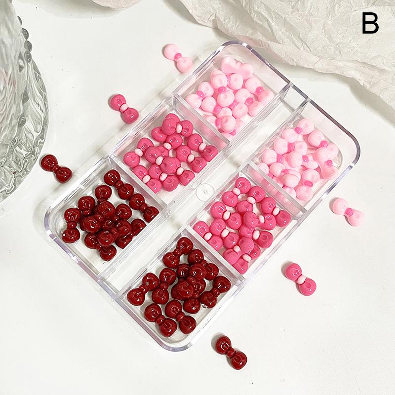 

60/90/120 Pcs Resin Bow Nail Art Accessories Kawaii Girl Anime Cartoon Nails Assembly Diy Beauty Manicure Decor