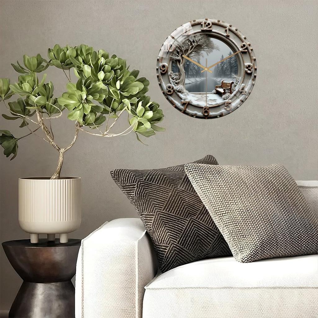 30x30cm Glass Wall Clock with a Custom Magnifying Section for the Center