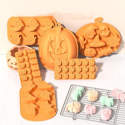 6 - Hole Halloween Silicone Cake Molds: Bake Ghastly Goodies with Ghosts and Pumpkins