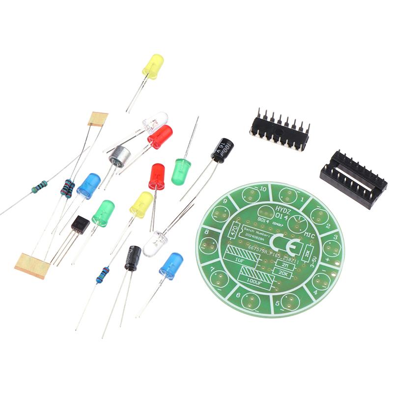 Colorful Voice Controlled Rotating Led Light Kit Voice Controlled Electronic Production Diy Kit Diy Production Parts