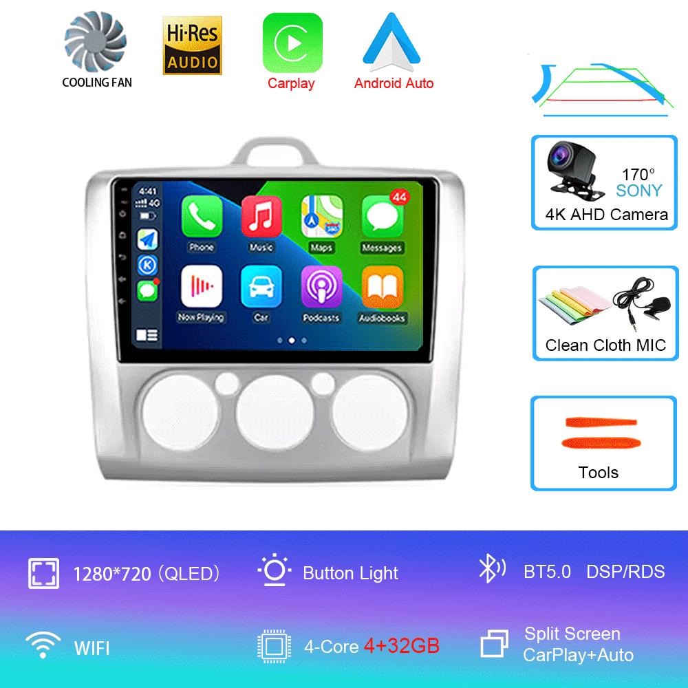 

Автомобильное радио Android14 Carplay для Ford Focus 2 3 Mk2 Mk3 2004- 2008 2009 2010 2011 Навигация GPS Мультимедийный проигрыватель WiFi+4G Stereo