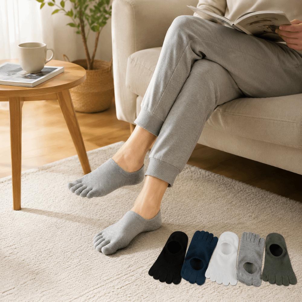 Einfarbige Fünf-Zehen-Socken Baumwolle Zehentrennung Socken Sportsocken Fünf-Zehen-Socken für Herren