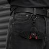 Versatile Keychain 1/2/3Pcs Pendant, Black Alloy Spring Buckle Key Chain, Double-Layer Plush Bat Denim Bag Charm Wings Holder, Goth Style Red