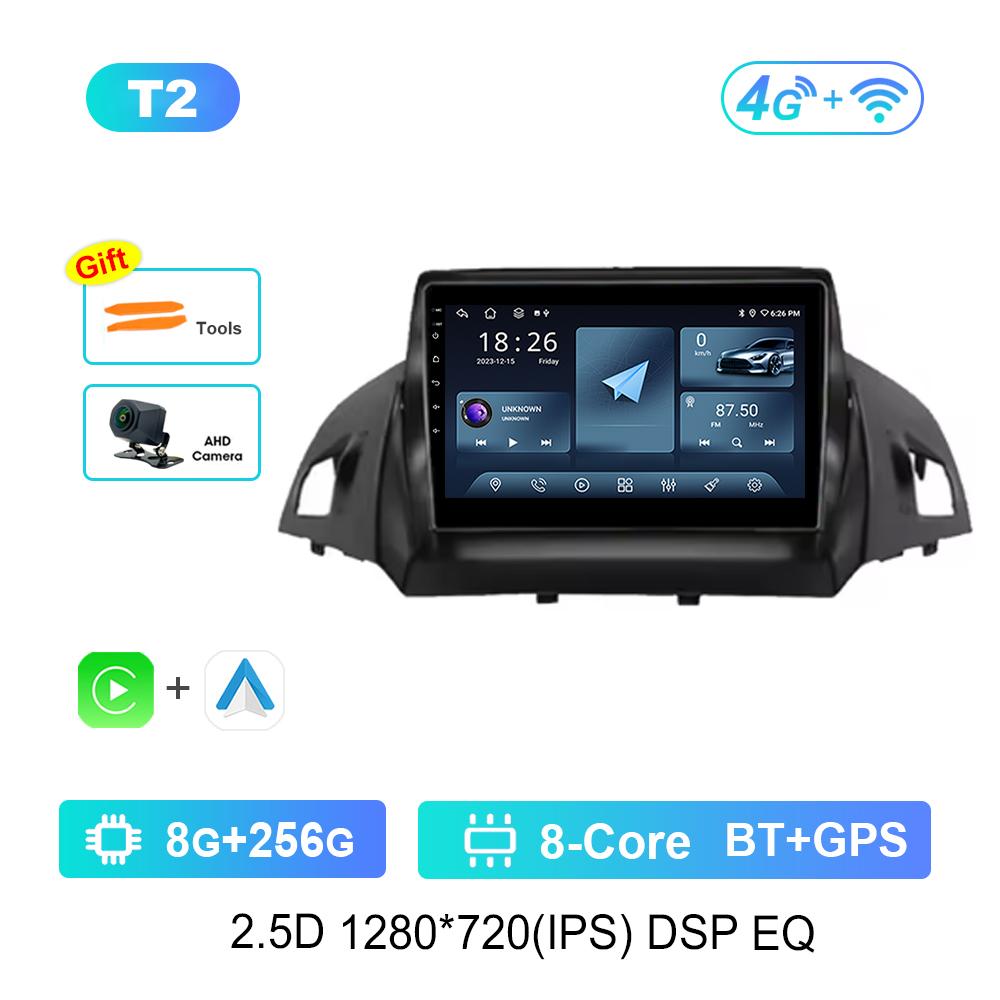 Carplay DSP Stereo Android System for Ford Kuga 2 Escape 3 2012 - 2019 Navi GPS Car Video Multimedia Player WiFi+4G Split Screen