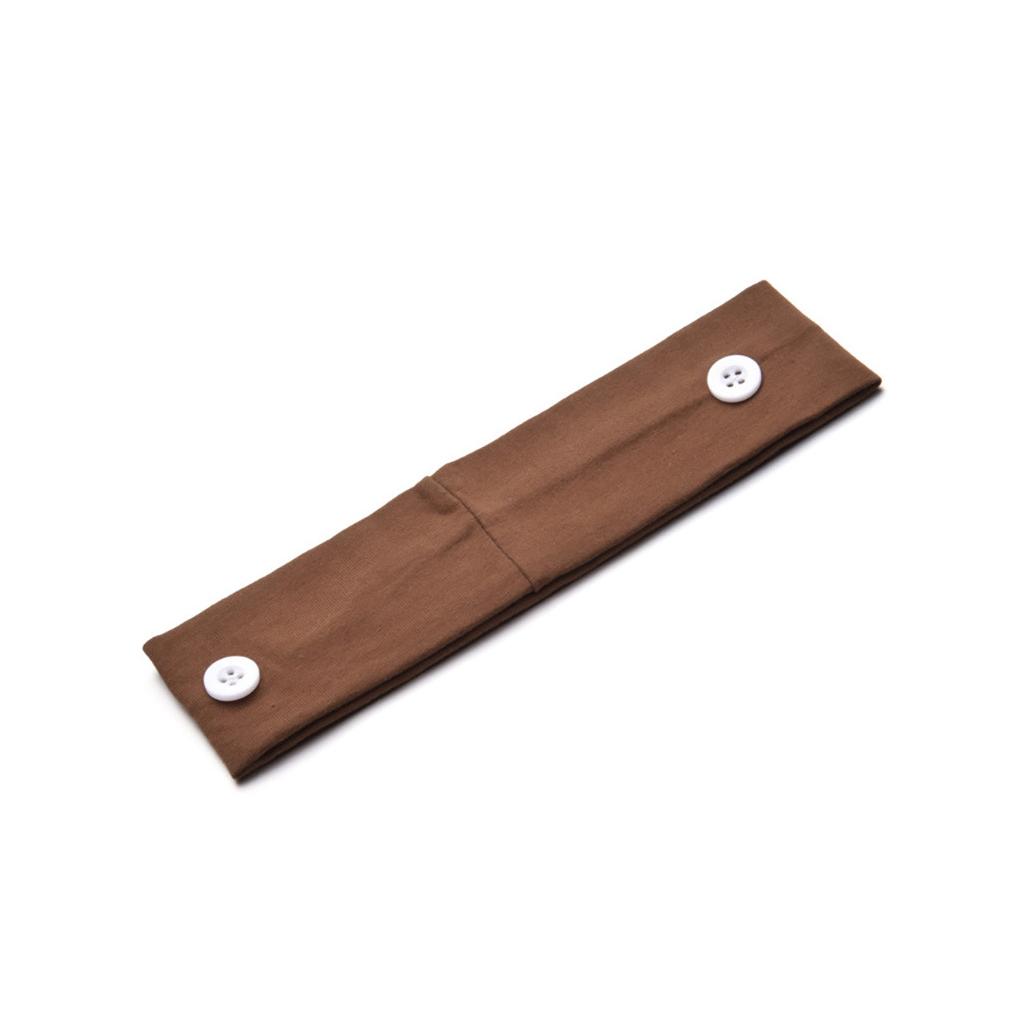 Button Headband Holder Solid Good Elasticity Relieve Ear Pain Good Fixation Sport Scarf Classic Headcloth Sweat Absorption Men