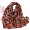 Women Fashion Bohemian Floral Patchwork Tassel Viscose Shawl Scarf Lady Print Soft Wrap Neck Snood Bufanda Muslim Hijab 180*90Cm