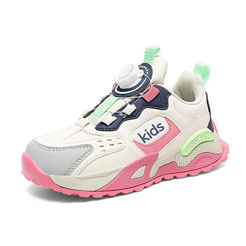 Classmate 25 years old new boys and children running shoes breathable mesh sneakers shock-absorbing double mesh button running shoes