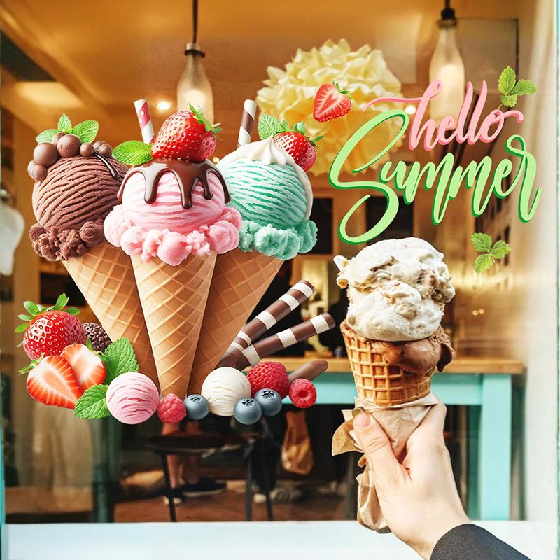 Kreativa Och Roliga Glassväggklistermärken - Självhäftande Glassklistermärken För Rum, Vardagsrum, Kök Och Heminredning