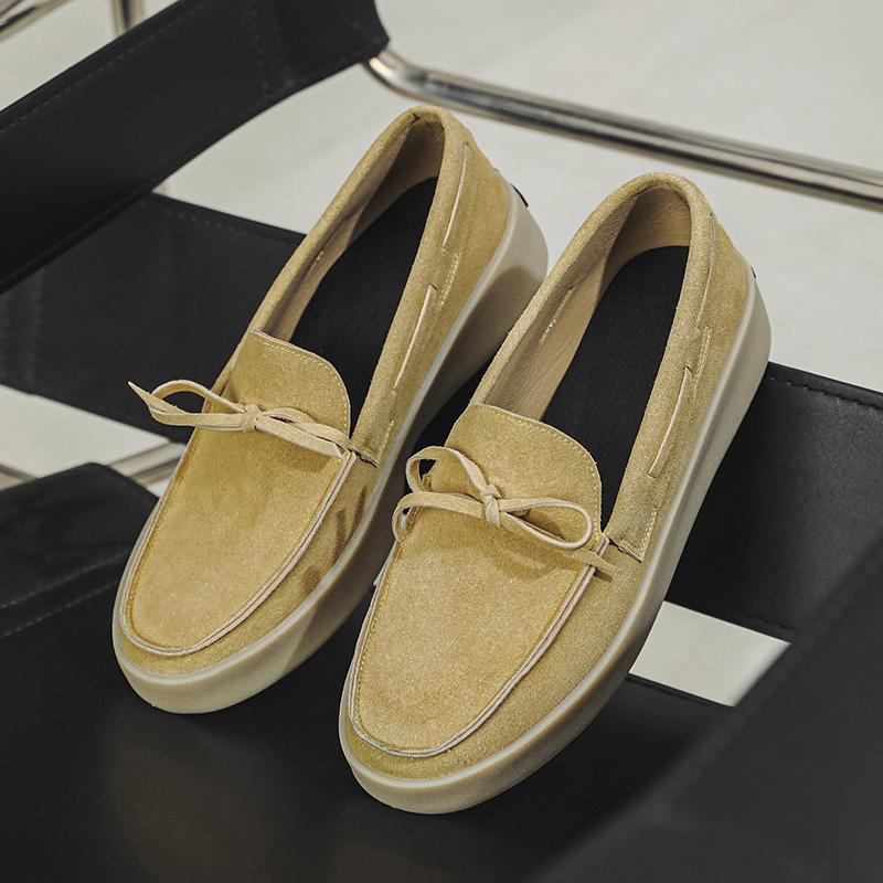 Fashion Suede Leather Men Casual Shoes Breathable Slip on Flats Leisure Outdoor Shoes New Comfy Moccasins Summer Designer Men's Loafers