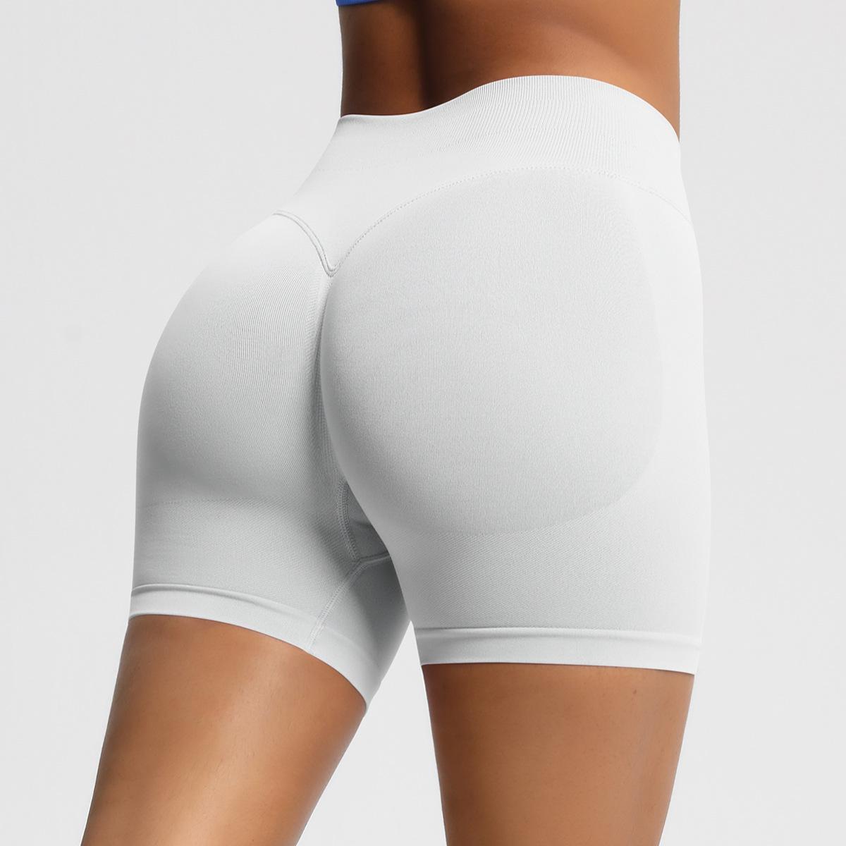 Nahtlose, hochtaillierte, Po-liftende Fitness-Shorts für Damen - Schnelltrocknende Yoga- und Sportbekleidung M gray