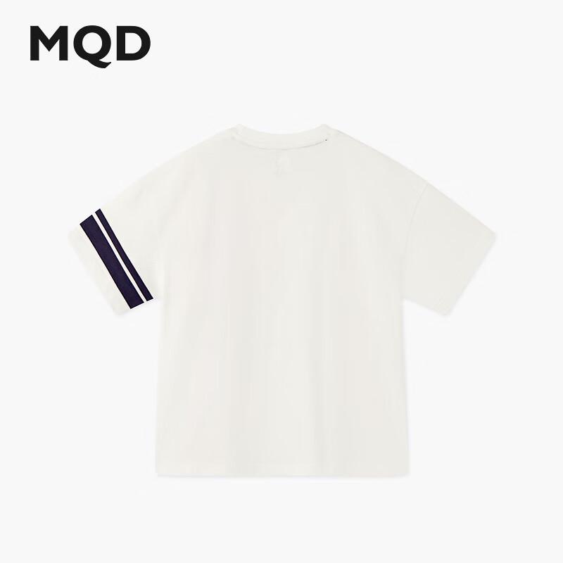 MQD Boys  College Style Striped Cuff Short Sleeve T-Shirt 140cm