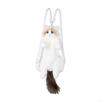 Mochila de Gato Fofa Animais de Pelúcia Realistas Engraçados para Adolescentes Criança