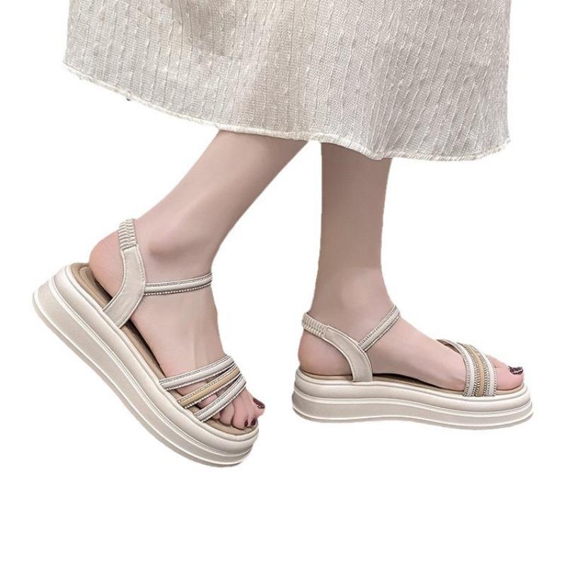 Clogs Wedge Large Size Heel Shoe Thick Med  Summer Beach Sandal Woman Luxury Platform Big Comfy Medium New