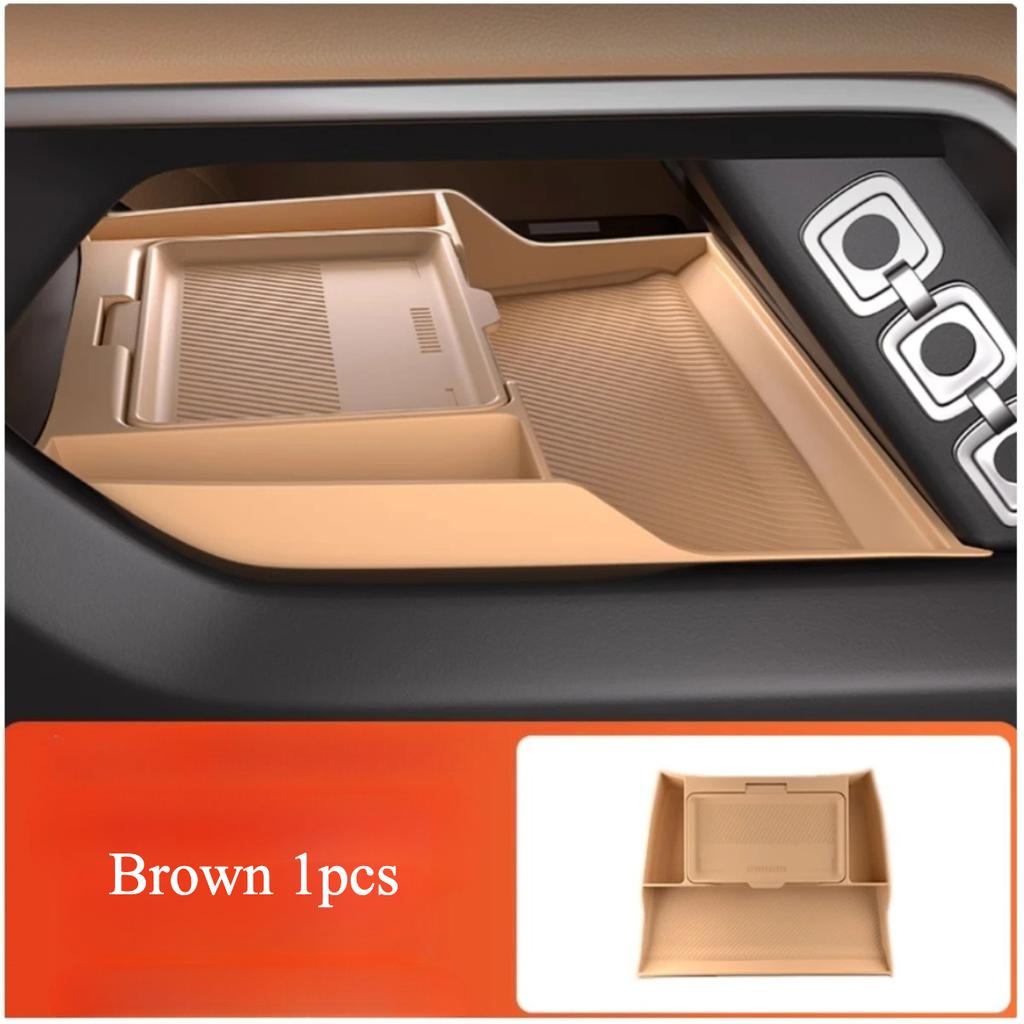 For BYD Denza B8 2025 2026 Car Center Console Double-layer Silicone Anti Slip Storage Box Interior Modify Accessories