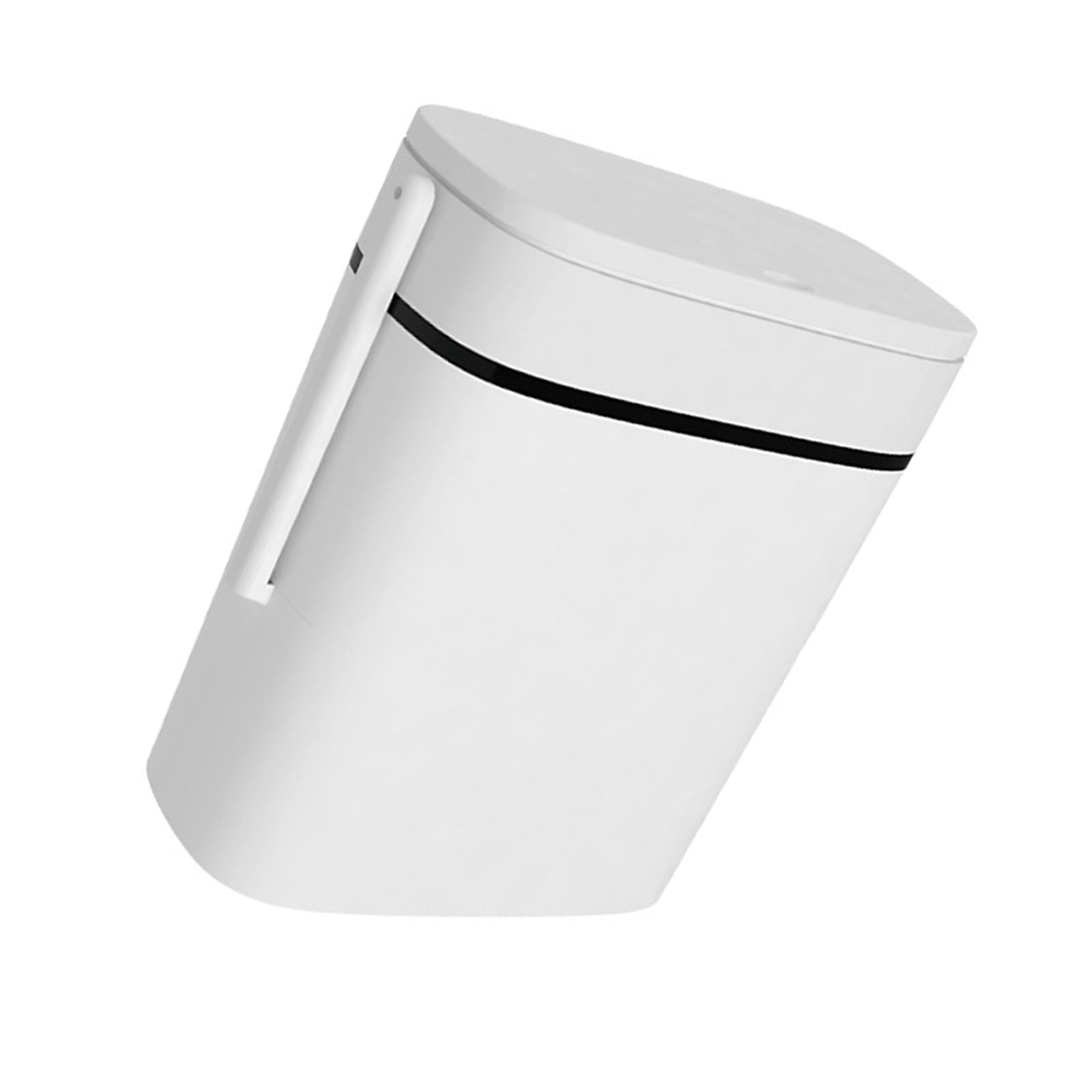 

Мусорное ведро для ванной комнаты объемом 14 л с крышкой-прессом и держателем для туалетного ершика, экономящий пространство дизайн для небольшого пространства белый