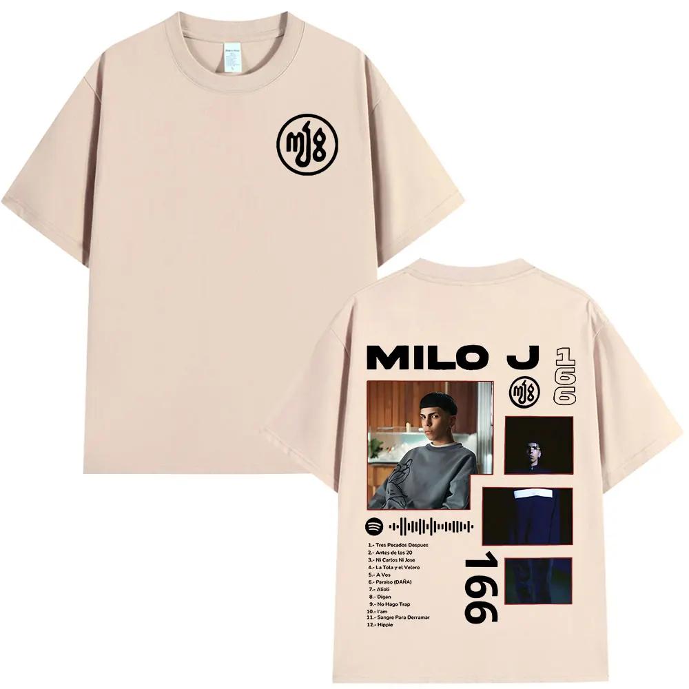 Rapper Milo J 166 Album Graphic T Shirt Men Women Fashion Hip Hop T-shirt Cotton Oversized Short Sleeve T-shirts Tops Streetwear