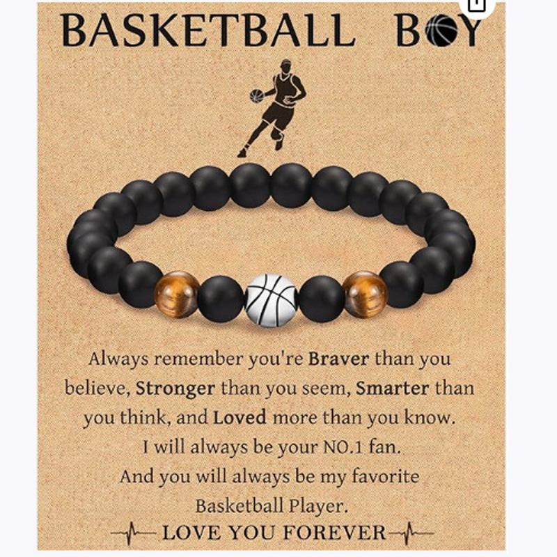 Soccer Football Basketball Baseball Bracelet Gifts for Teen Boys Players Team Son Grandson Brother Nephew Friend, Birthday Gifts