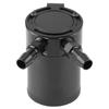 Baffled Oil Catch Can Compatto in Lega di Alluminio Universale a 2 Porte Nero