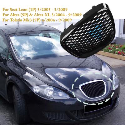 Car Front Bumper Kidney Honeycomb Grill Hood Mesh Grille for Seat Leon MK2 1P1 2006 2007 2008 2009 Altea 5P Toledo Mk3 1P2853653