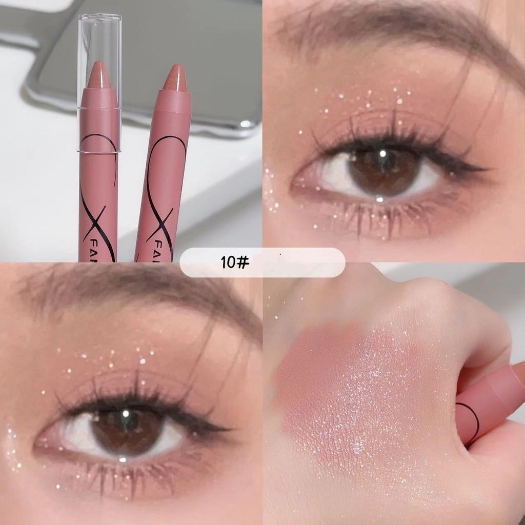 Pärlögonskuggspenna Liggande Silkesmask Highlighterpenna Matt Ögonmakeup Pärlhögblank Uppljusande Glittrig Ögonskuggspenna