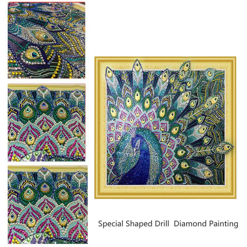 Cheap Peacock Special Shaped Diamond Painting crystal Rhinestones DIY ...