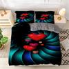 Red Rose King Queen Duvet Cover Romantic Flower Bedding Set Valentine's Day Quilt Cover Couples Floral Polyester Comforter Cover