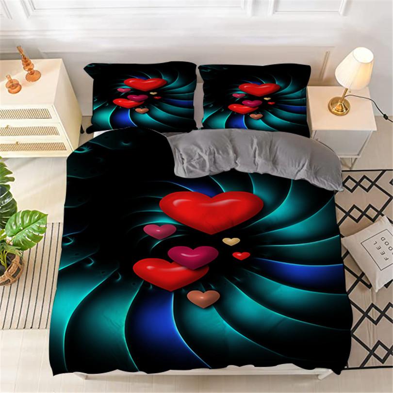 Red Rose King Queen Duvet Cover Romantic Flower Bedding Set Valentine's Day Quilt Cover Couples Floral Polyester Comforter Cover