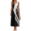 Sommerkleider für Damen UK Ärmellos Rundhalsausschnitt Geometrischer Druck Lässig A-Linie Damen Sommerkleider UK Midi-Kleid Damen Sommerkleider UK