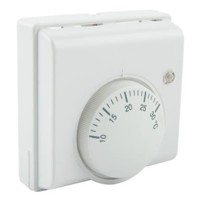 Temperaturschalter Thermostat L83 x H83 x T31mm Raumtemperaturregler Weiß 220V AC Für Hotel Restaurant Brandneu