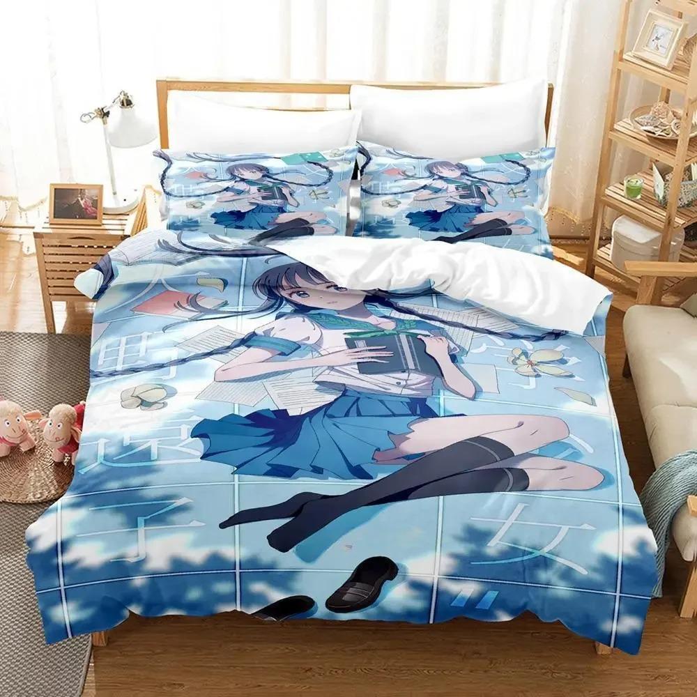 New Bungaku Shoujo Bedding Set Single Twin Full Queen King Size Bed Set Adult Kid Bedroom Duvet Cover Sets Kawaii Bed Sheet Set