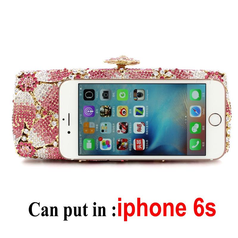 Borsa da Festa Lusso Multi Fiore Cristallo Donna Regalo Sposa Pochette Strass Borsa Marca Floreale Diamante Borse da Sera