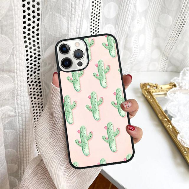 Watercolour Succulents Cacti Phone Case For Samsung Galaxy S10 S22 S23 S24 Note 10 20 Lite S20 Plus S21 Ultra Back Cover