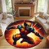 Wolverine Print Round Rug, Washable Floor Carpet, For Entryway Dorm Laundry Room Office Study, Home Decor Birthday Christmas Gift
