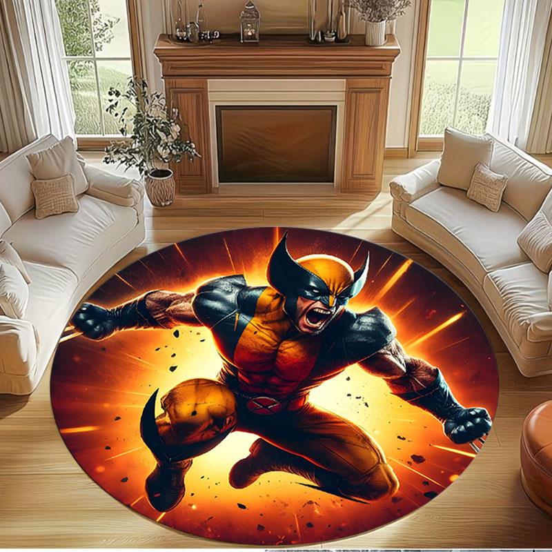 Wolverine Print Round Rug, Washable Floor Carpet, For Entryway Dorm Laundry Room Office Study, Home Decor Birthday Christmas Gift