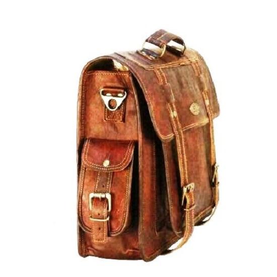 Damska torba listonoszka na ramię z prawdziwej brązowej skóry w stylu vintage