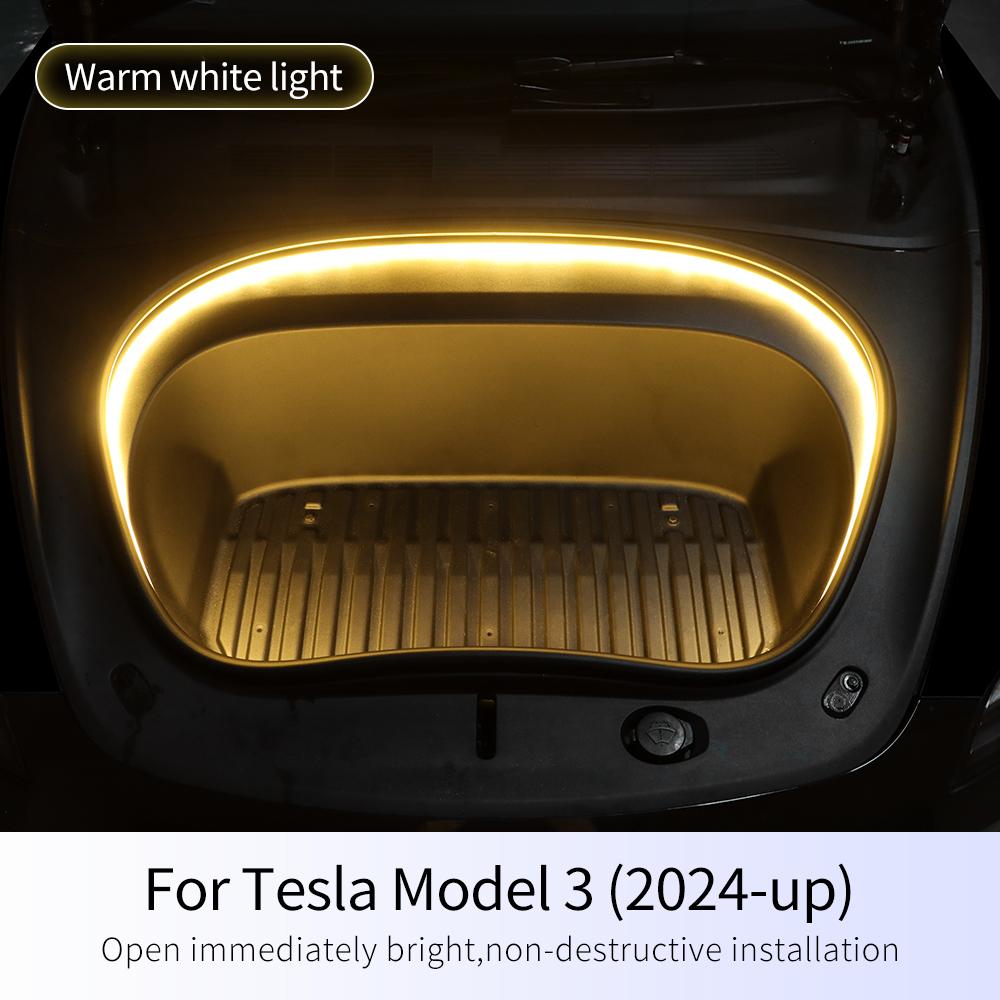 Front Trunk Light For Model 3 Highland 2025-Up Bright LED Silicone Light Yellow White Proposal Decor Accessories