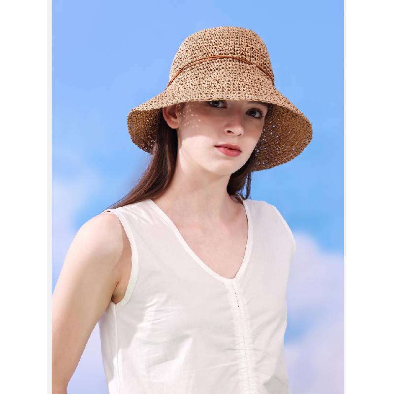 Straw Hat Large Brim Outdoor Sunshade Uv Protection Breathable Summer Cap Gift