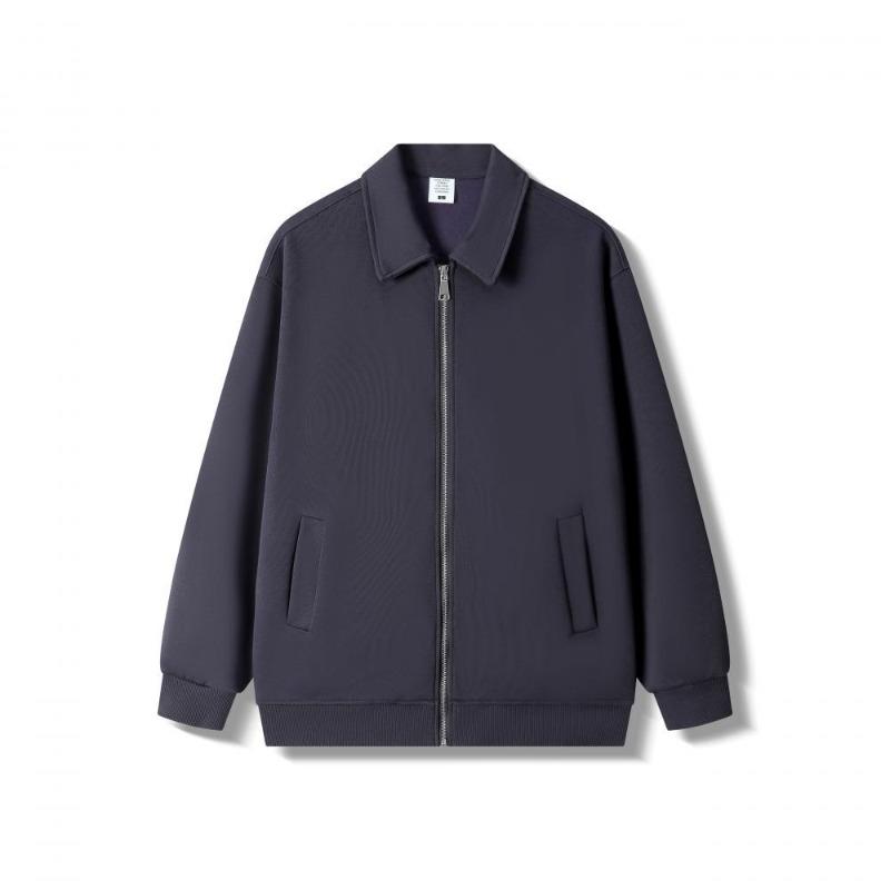 New G Island Cotton Loose Zipper Jacket Sweater Men's Solid Color Trend Versatile Jacket Couple