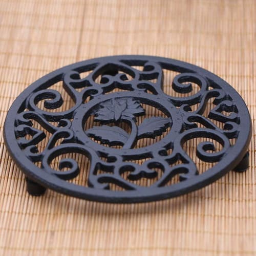 Nanbu Ironware Pot Holder, Cast Iron Teapot Holder, Kitchen Bottle Holder, Flower Shaped Cookware