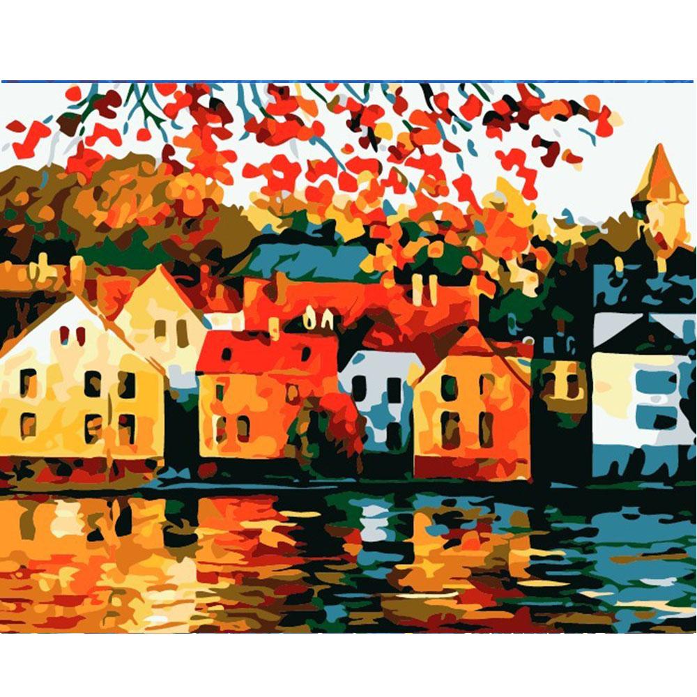 

Картина маслом по номерам своими руками Декор для рукоделия 40x50 см Безрамная Поп-арт Тишина Город