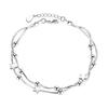 925 Sterling Silver Fashion Beaded Star Square Bracelet Gift Jewelry